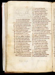 MS McClean 123 f.40v Sottodisegno per una miniatura che mostra un cacciatore che cattura un unicorno sdraiato nudo in grembo a una vergine, dal Libro di Nuneaton, c.1280-1300