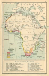 Mappa: Africa 1865 (litografia a colori)