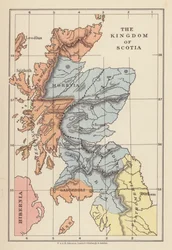 Mappa: Il Regno di Scozia (litografia a colori)