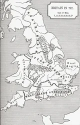 Mappa della Gran Bretagna nel 792, da 