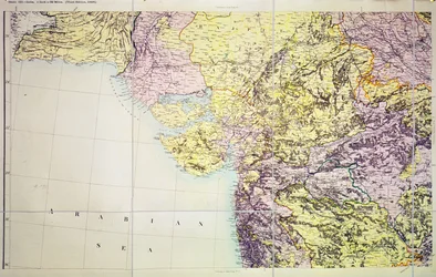 Mappa di Cutch e della presidenza di Bombay, India, 1898