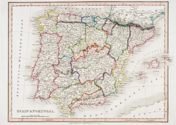 Mappa di Spagna e Portogallo, da 