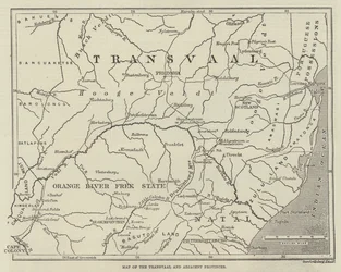 Mappa del Transvaal e delle province adiacenti (incisione)