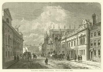 Margaret Street, Westminster, da uno schizzo fatto nel 1820