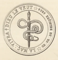 Sigillo massonico, da «The History of Freemasonry, volume III», pubblicato da Thomas C. Jack, Londra, 1883