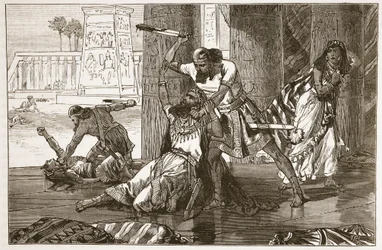 Massacro degli Hiviti da parte di Simeone e Levi (litografia)