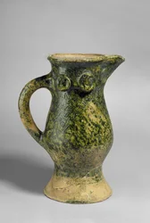 Boccale medievale a forma di pappagallo, Oxfordshire (terracotta smaltata)