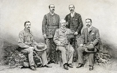 Membri della spedizione di soccorso di Emin Pasha di Sir Henry Morton Stanley, 1890 (incisione su legno)