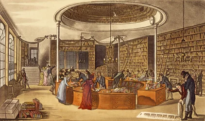 Messrs Lackington Allen and Co., 1809, Librai Tempio delle Muse, Finsbury Square da Ackermanns Repository of Arts, Literature, Commerce, Manufacture, Fashions and Politics, pub. 1809