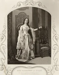 Miss Vandenhoff come Giulietta, Atto III Scena 1 di Romeo e Giulietta, da un dagherrotipo, pub. da John Tallis & Co.