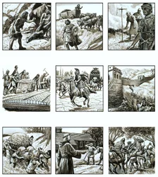 Montaggio di immagini sulla storia delle strade