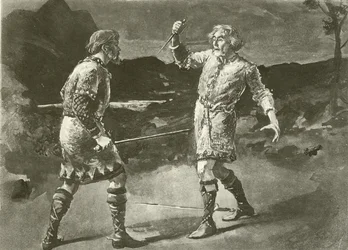Mr Alexander come Macduff e Mr Irving come Macbeth (incisione)