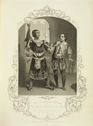 Mr G. V. Brooke come Otello e James Bennett come Iago, Atto III Scena 3, in Otello di William Shakespeare (1564-1616)
