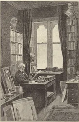 Mr Gladstone nella sua biblioteca al Castello di Hawarden