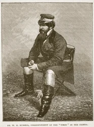 Mr W H Russell, corrispondente del Times in Crimea, illustrazione da Cassells Illustrated History of England