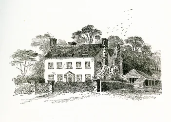 La casa della signora Snookes a Ringmer, Sussex, Inghilterra, 1733