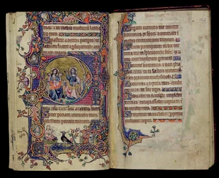 Ms 1-2005, ff.161v-162r: Il Padre e il Figlio, iniziale istoriata D dal Salterio di Macclesfield, Uso di Sarum, East Anglia, c.1330