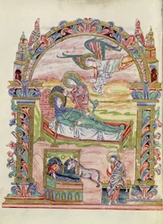 Ms 274 (Y-6) fol.32v Natività, dal Messale di Roberto di Jumieges, c.1016
