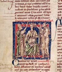 Guglielmo II (c.1057-1100), miniatura da Flores Historiarum, di Matthew Paris, 1250-52