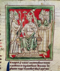 Riccardo I (1157-99), miniatura da Flores Historiarum, di Matthew Paris, 1250-52