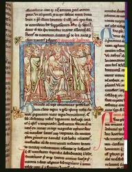 Ms 6712 (A.6.89) fol.53 Re Artù, miniatura da Flores Historiarum, di Matthew Paris, c.1250-52