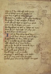Pagina da un taccuino di un medico scritto in Medio Inglese