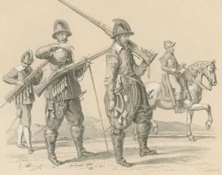 Moschettieri o Fucilieri e Cavalleria, circa 1650
