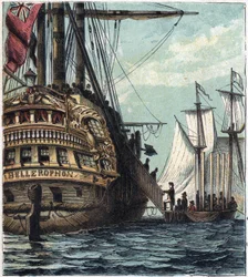 Napoleone I è consegnato agli inglesi. Imbarco di Napoleone per Sant