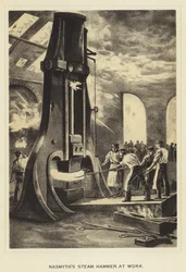 Il martello a vapore di Nasmyth al lavoro
