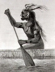 Nativo della Nuova Guinea, inciso da S. Bull