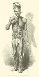 Suonatore di flauto della Nuova Caledonia