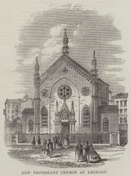 Nuova chiesa protestante a Livorno (incisione)