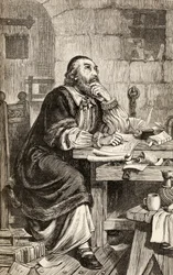 Nicholas Ridley scrive lettere in prigione in attesa della sua esecuzione, c.1865
