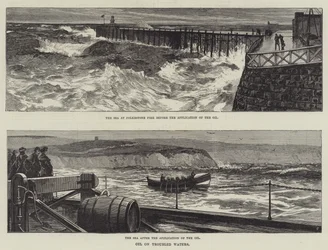 Olio su acque agitate