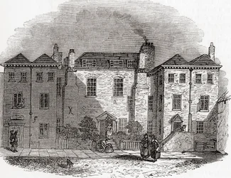 Casa di Oliver Cromwell, Clerkenwell Close, Londra, Inghilterra, da Old England: A Pictorial Museum, pub. 1847
