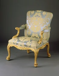 Uno di un set di quattro poltrone Giorgio III, c.1765