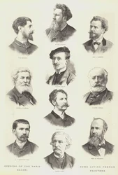 Apertura del Salon di Parigi, alcuni pittori francesi viventi (incisione)