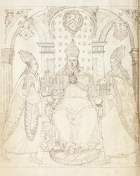 Pagina opposta del titolo di Vita di William di Wykeham di Thomas Martin, Londra 1597