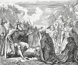 Ottocaro II di Boemia rende omaggio a Rodolfo I, re di Germania nel 1276, 1882
