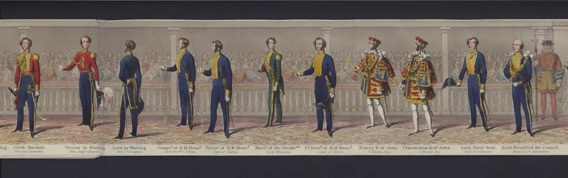 Parte del panorama del matrimonio della Regina Vittoria, c.1840 (acquatinta colorata a mano)