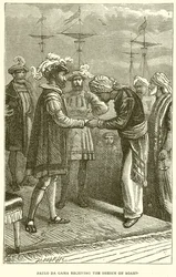 Paulo da Gama riceve lo sceicco a bordo