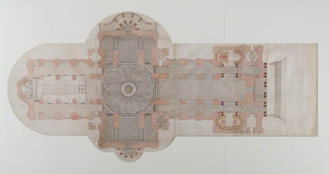 Piano di pavimentazione della Cattedrale di San Paolo, come eseguito, c.1710