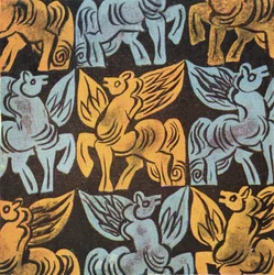 Disegno di Pegaso, possibilmente Movimento Arts and Crafts (inchiostro su carta)