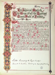 Petizione allo Zar Nicola II di Russia contro la russificazione della Finlandia, 1899