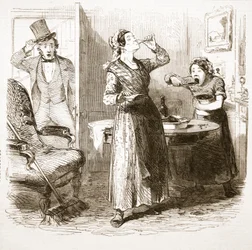 Schizzi pittoreschi di Londra: La casa di alloggio, da The Illustrated London News, 1849