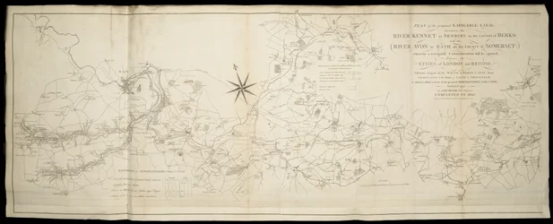 Piano del canale navigabile proposto tra il fiume Kennet a Newbury nel Berks e il fiume Avon nel Somerset: per aprire una comunicazione navigabile tra Londra e Bristol [anche] Wilts & Berks & Somerset Coal Canals / Rilevato da John Rennie