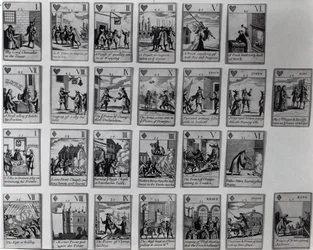 Carte da gioco che raffigurano episodi della Gloriosa Rivoluzione del 1688-89