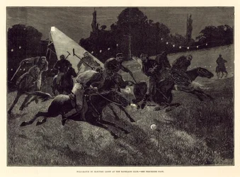 Partita di polo alla luce elettrica ai Giardini di Ranelagh