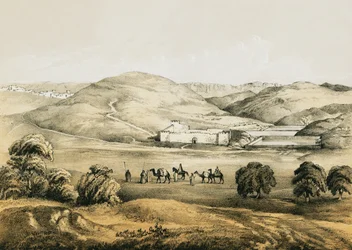 Pozzi di Salomone con vista distante di Betlemme
