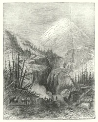 Popocatapetl, la Montagna Fumante (incisione)